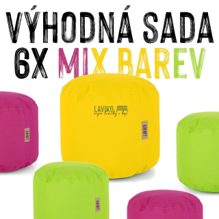 VÝHODNÁ SADA - 6x Sedací taburet BOBEK, mix barev