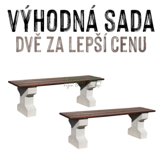 VÝHODNÁ SADA - 2x Betonová lavice FANTILO, 150 x 40 cm