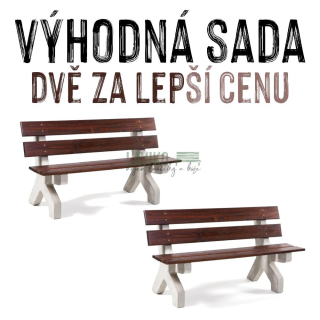 VÝHODNÁ SADA - 2x Betonová lavice DYLAN, 150 x 60 cm