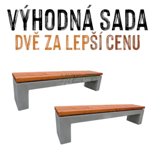 VÝHODNA SADA - 2x Betonová lavice LEGATO, 200 x 40 cm