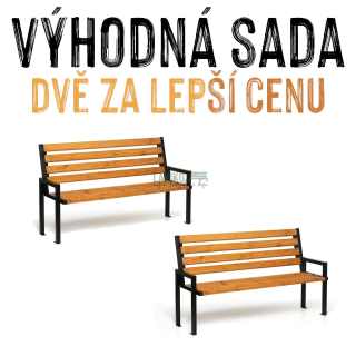 VÝHODNÁ SADA - 2x Venkovní lavička KUBIRA, limba