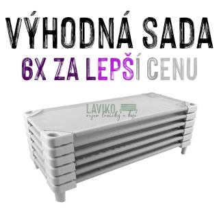 VÝHODNÁ SADA - 6x Dětské lehátko LEONTÝNKA, šedé