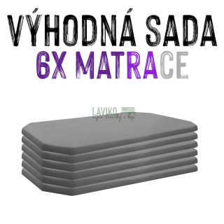 VÝHODNÁ SADA - 6x Molitanová matrace na lehátko LEONTÝNKA, šedá