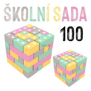 ŠKOLNÍ SADA - 2x Magnetická stavebnice TUKI, 50 dílů (100 celkem)