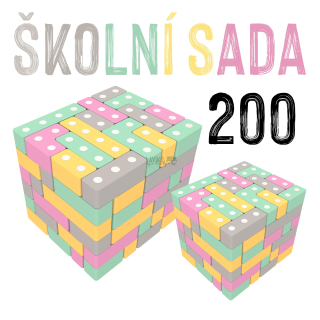 ŠKOLNÍ SADA - 2x Magnetická stavebnice TUKI, 100 dílů (200 celkem)