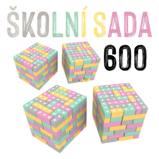 ŠKOLNÍ SADA - 2x Magnetická stavebnice TUKI, 300 dílů (600 celkem)