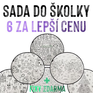 VÝHODNÁ SADA DO ŠKOLKY - 6x kobercové OMALOVÁNKY (šest motivů)