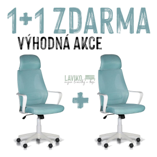 VÝHODNÁ SADA 1+1 ZDARMA - Kancelářská židle FRESCA, modrá